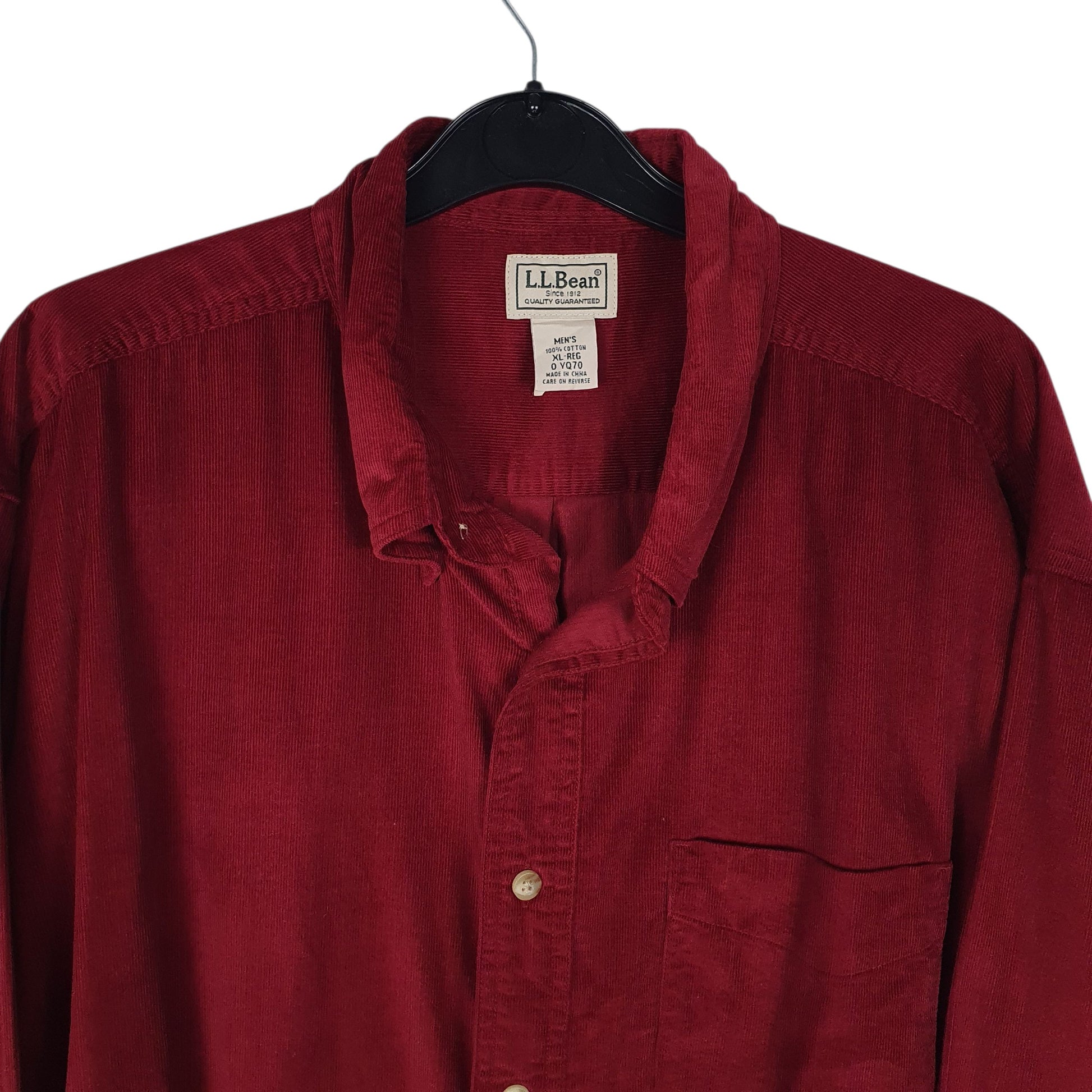 Mens Red L.L.Bean Corduroy  Shirt