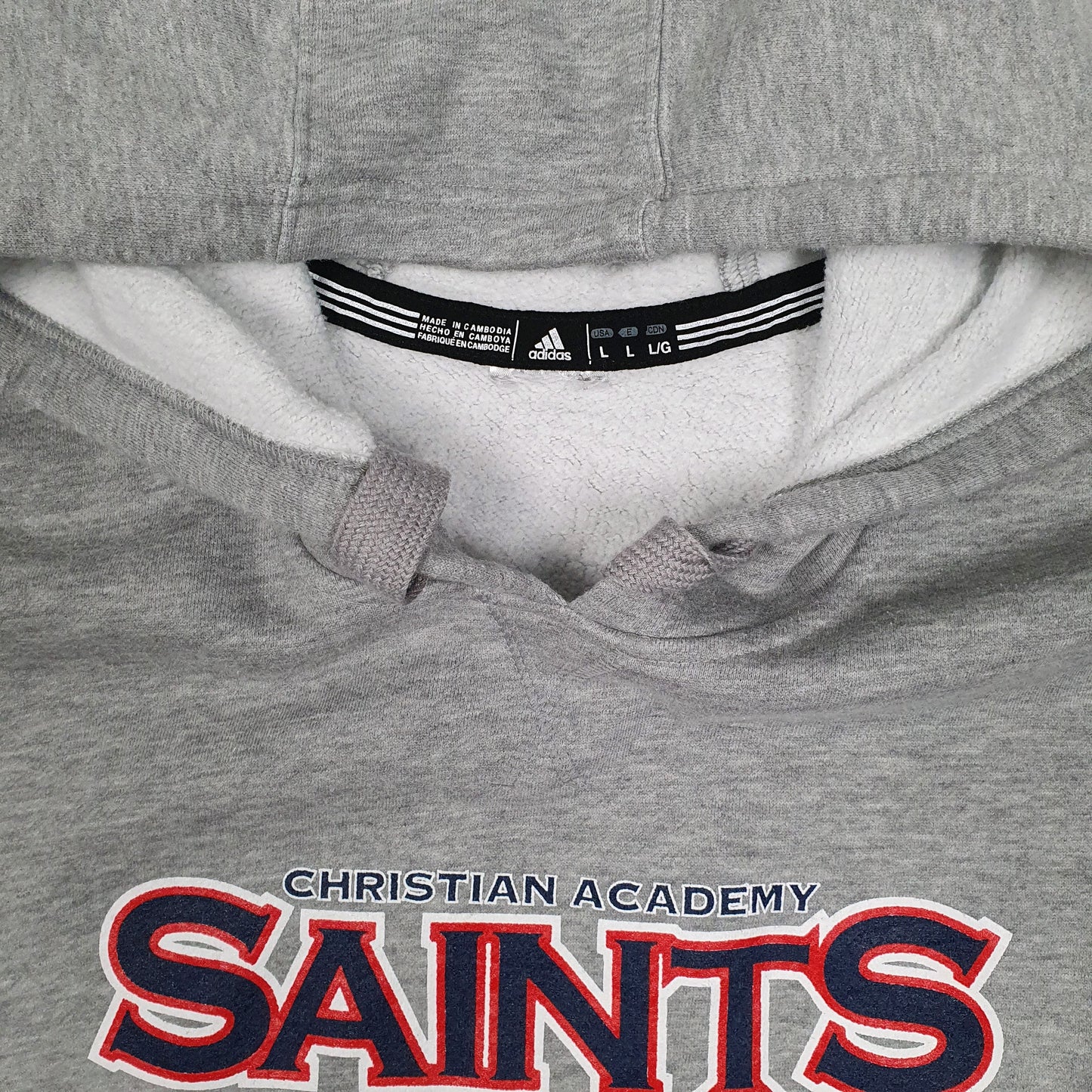 Mens Grey Adidas Saints Hoodie Jumper