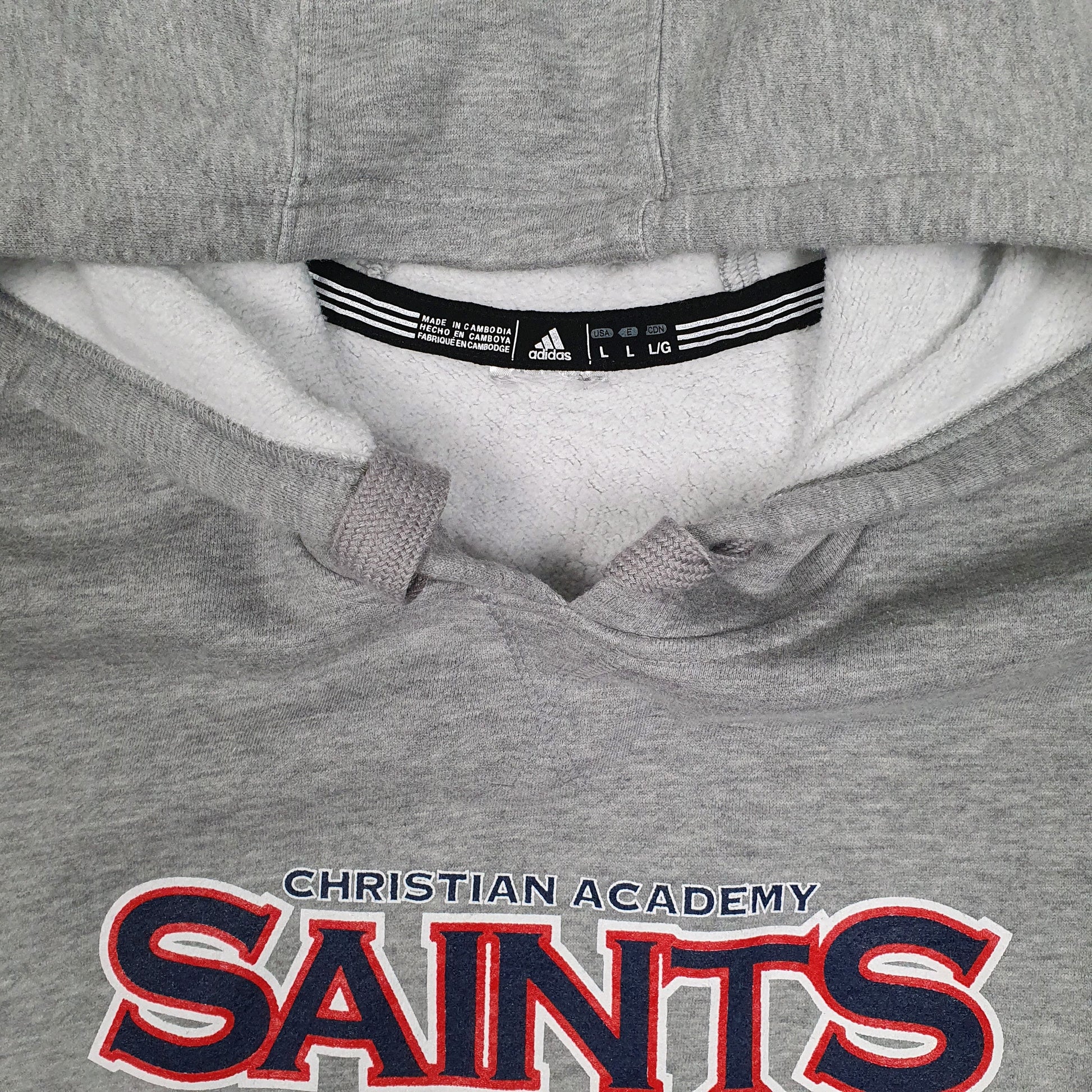 Mens Grey Adidas Saints Hoodie Jumper