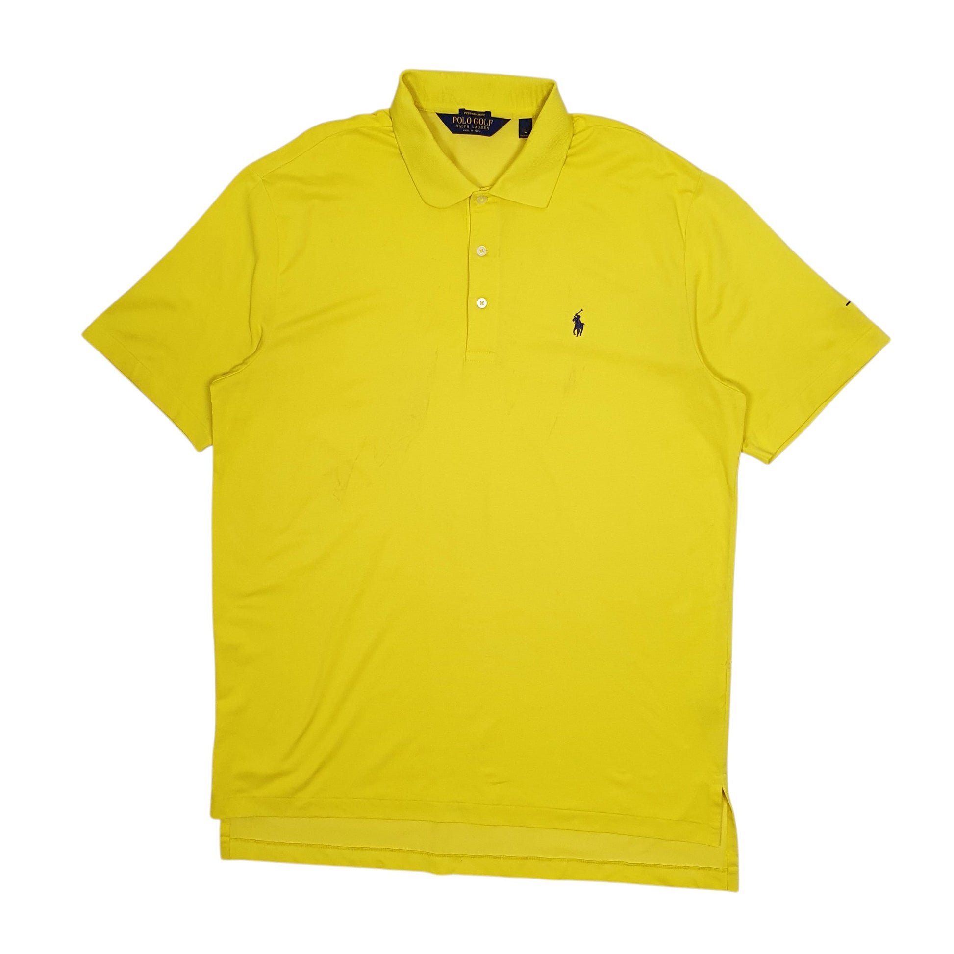 Mens Yellow Polo Ralph Lauren Golf Performance Short Sleeve Polo Shirt