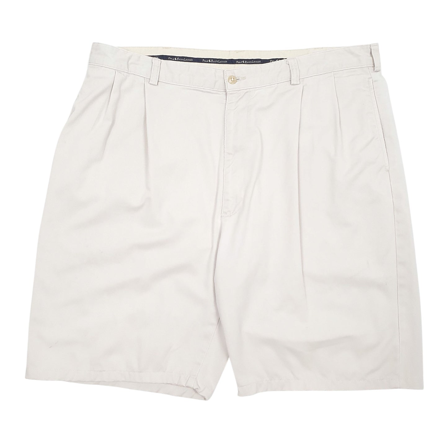 Mens Cream Polo Ralph Lauren Pleated Chino Shorts