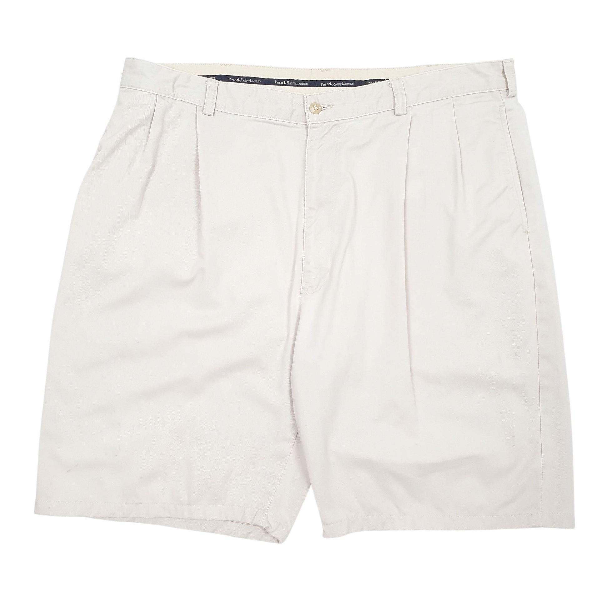 Mens Cream Polo Ralph Lauren Pleated Chino Shorts