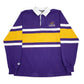Mens Purple Barbarian  Long Sleeve Polo Shirt