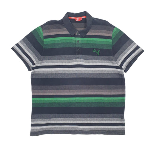 Mens Grey Puma  Short Sleeve Polo Shirt