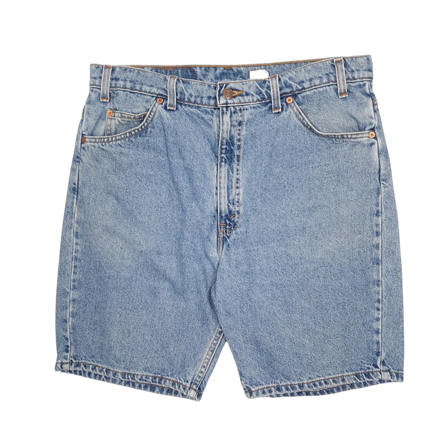 Mens Blue Levis Vintage 90s Orange Tab 505 Denim Shorts