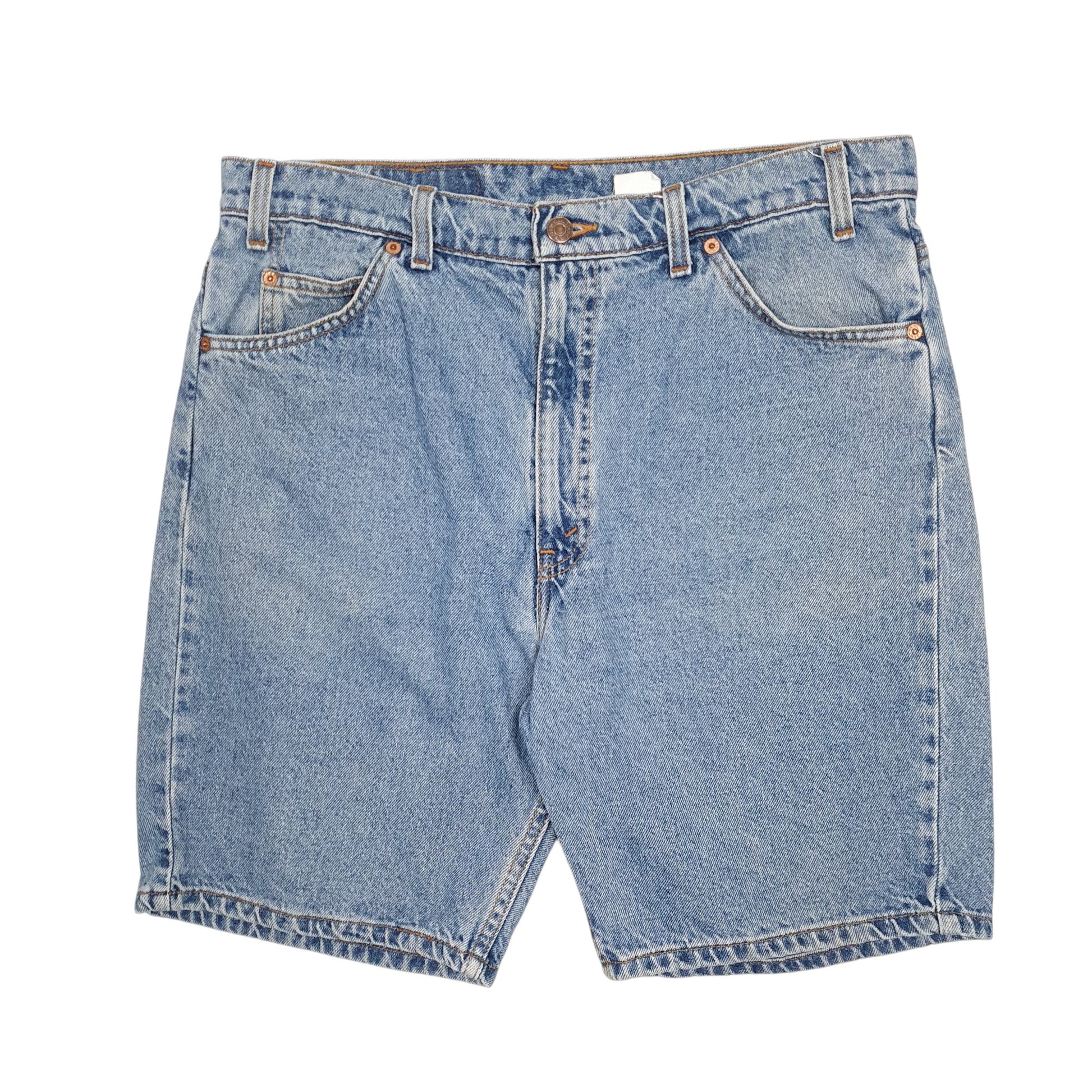 Mens Blue Levis Vintage 90s Orange Tab 505 Denim Shorts