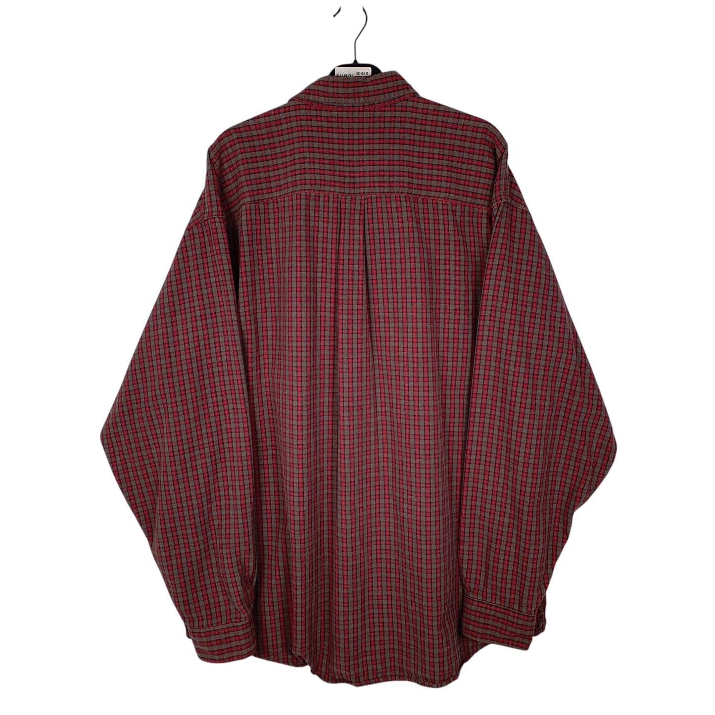 Mens Burgundy L.L.Bean Vintage 90s Made in USA Thick Plaid  Shirt