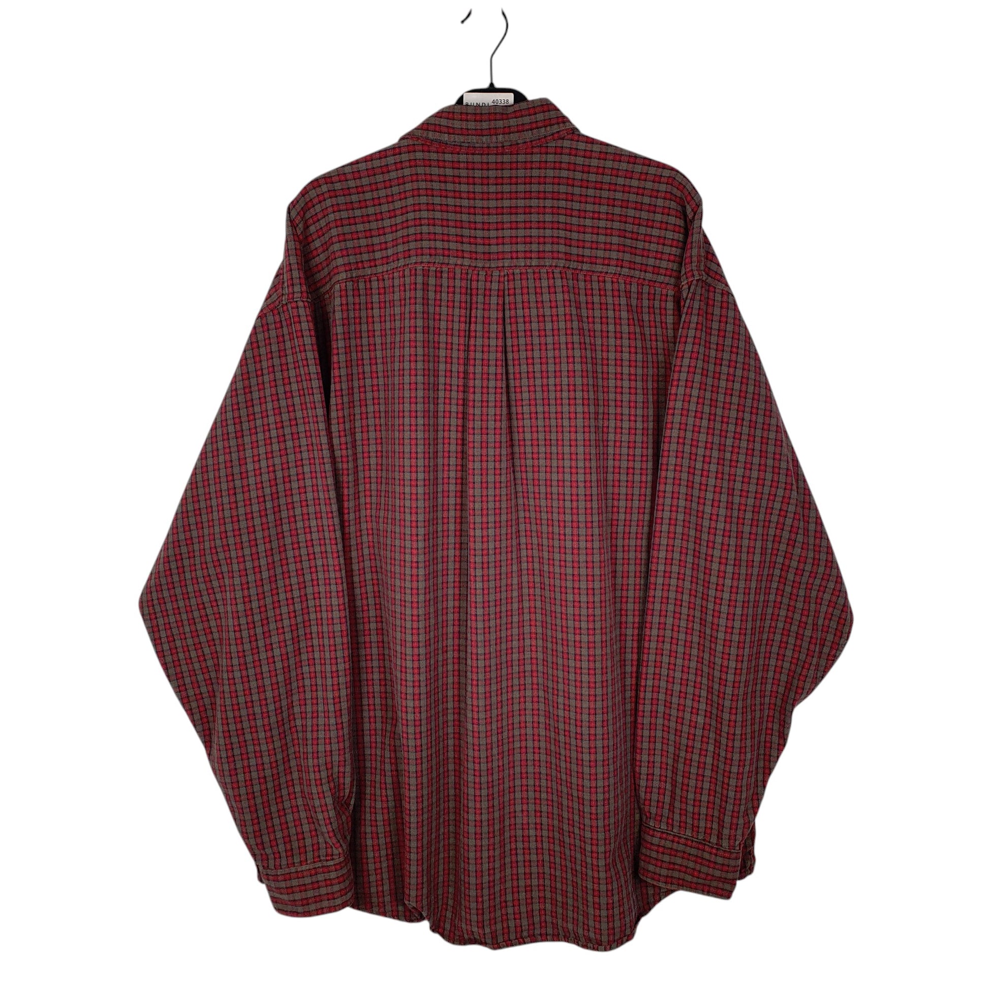 Mens Burgundy L.L.Bean Vintage 90s Made in USA Thick Plaid  Shirt