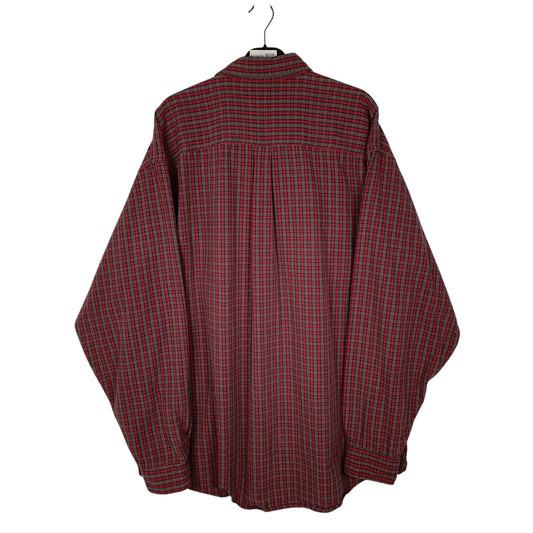 Mens Burgundy L.L.Bean Vintage 90s Made in USA Thick Plaid  Shirt