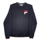 Mens Black Fila  Crewneck Jumper