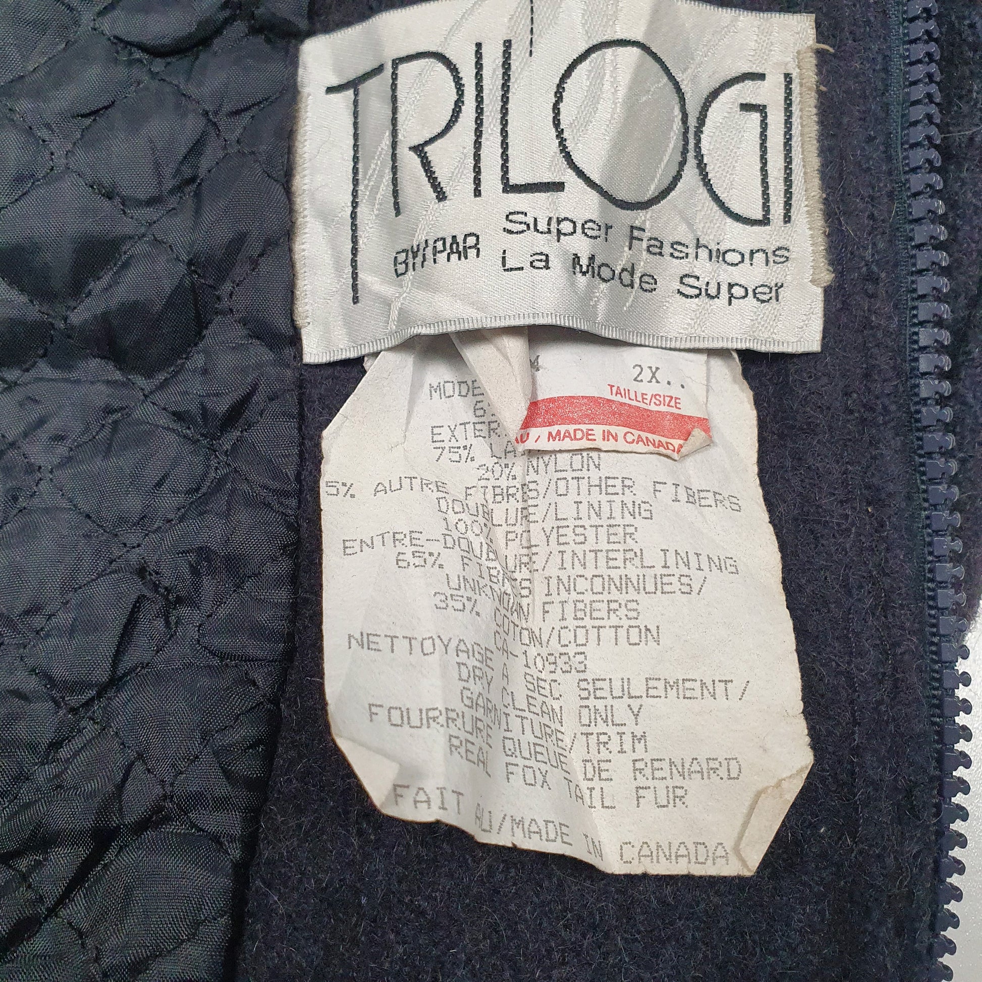 Womens Navy Trilogi Vintage  Coat