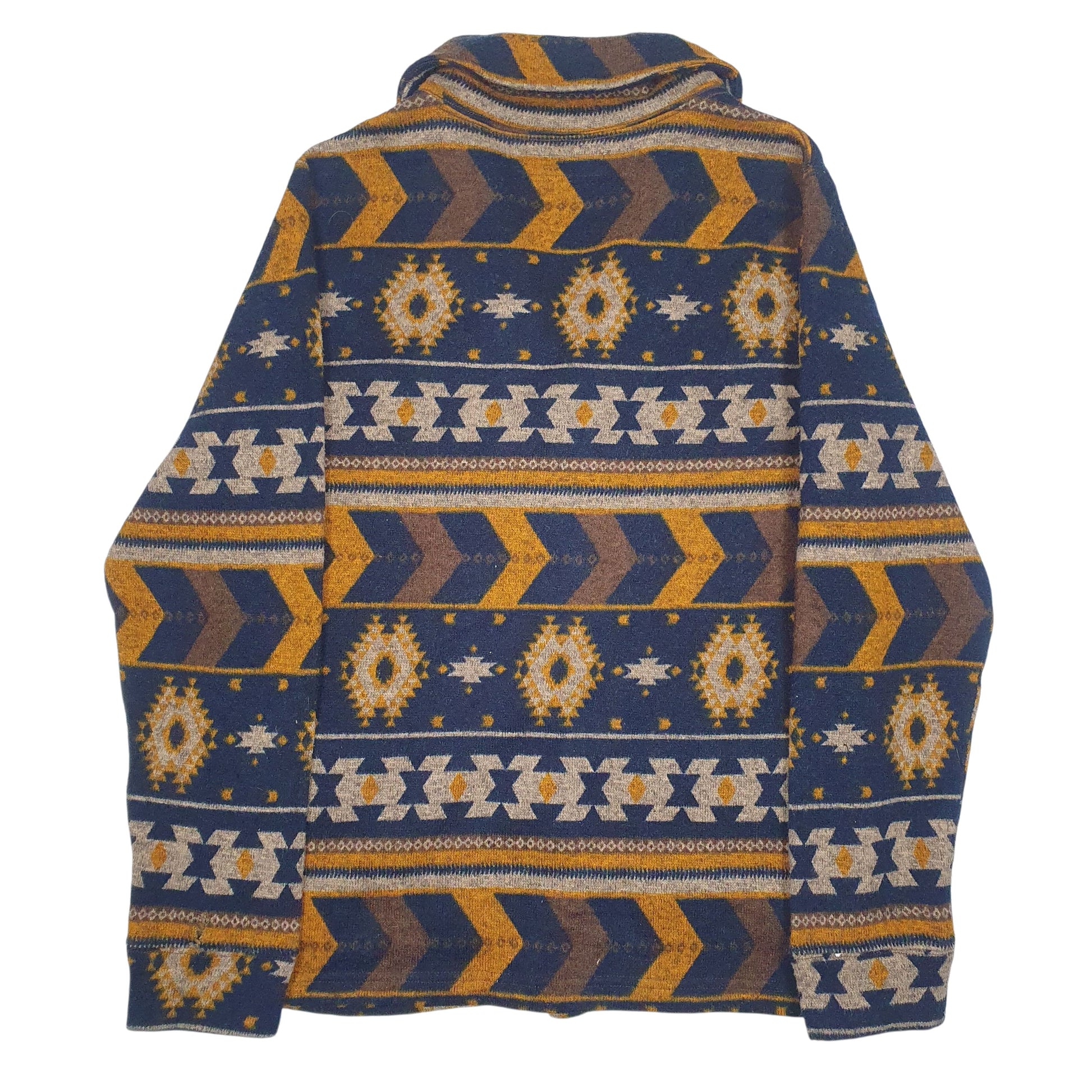 Mens Navy Levis Aztec Cardigan Jumper