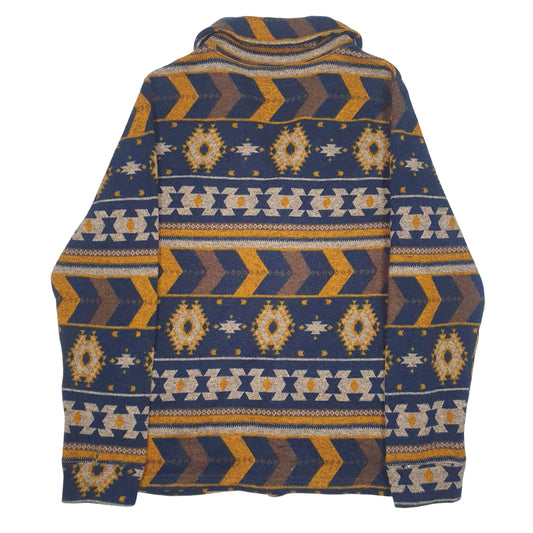 Mens Navy Levis Aztec Cardigan Jumper
