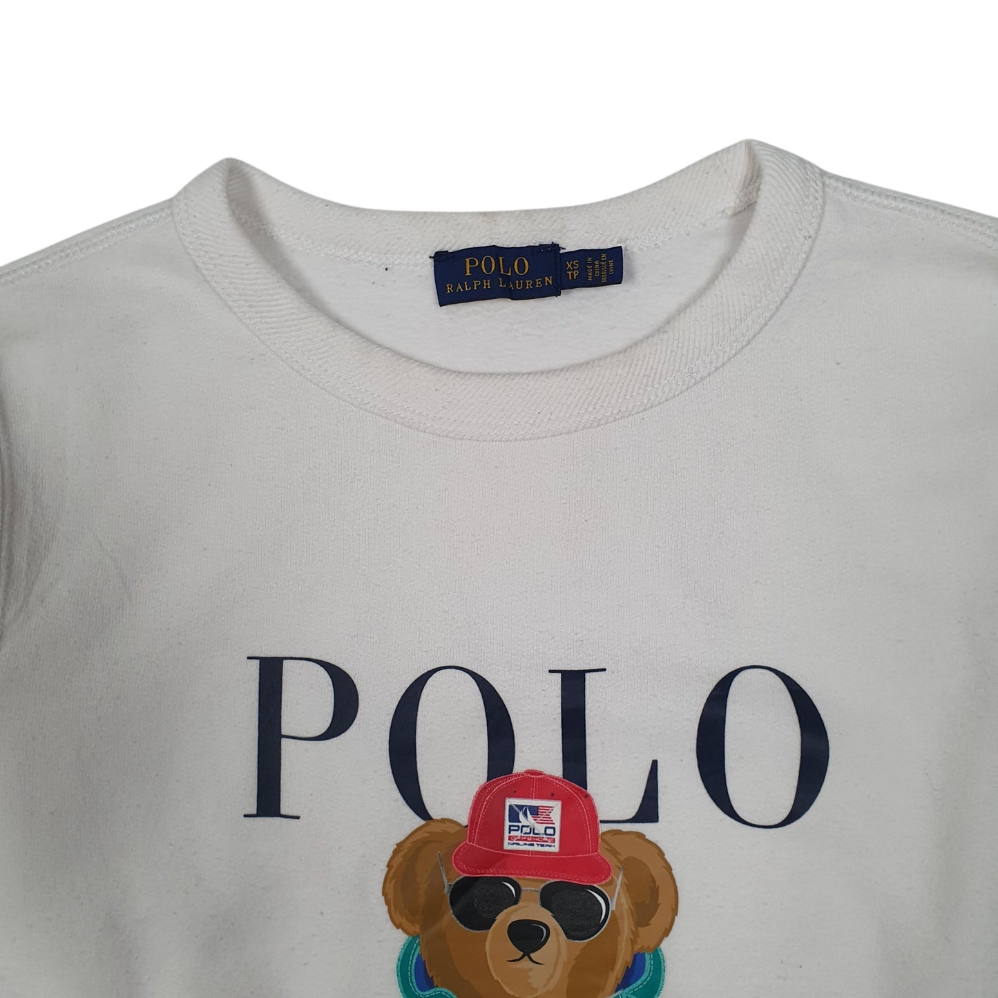Womens White Polo Ralph Lauren Polo Bear Crewneck Jumper