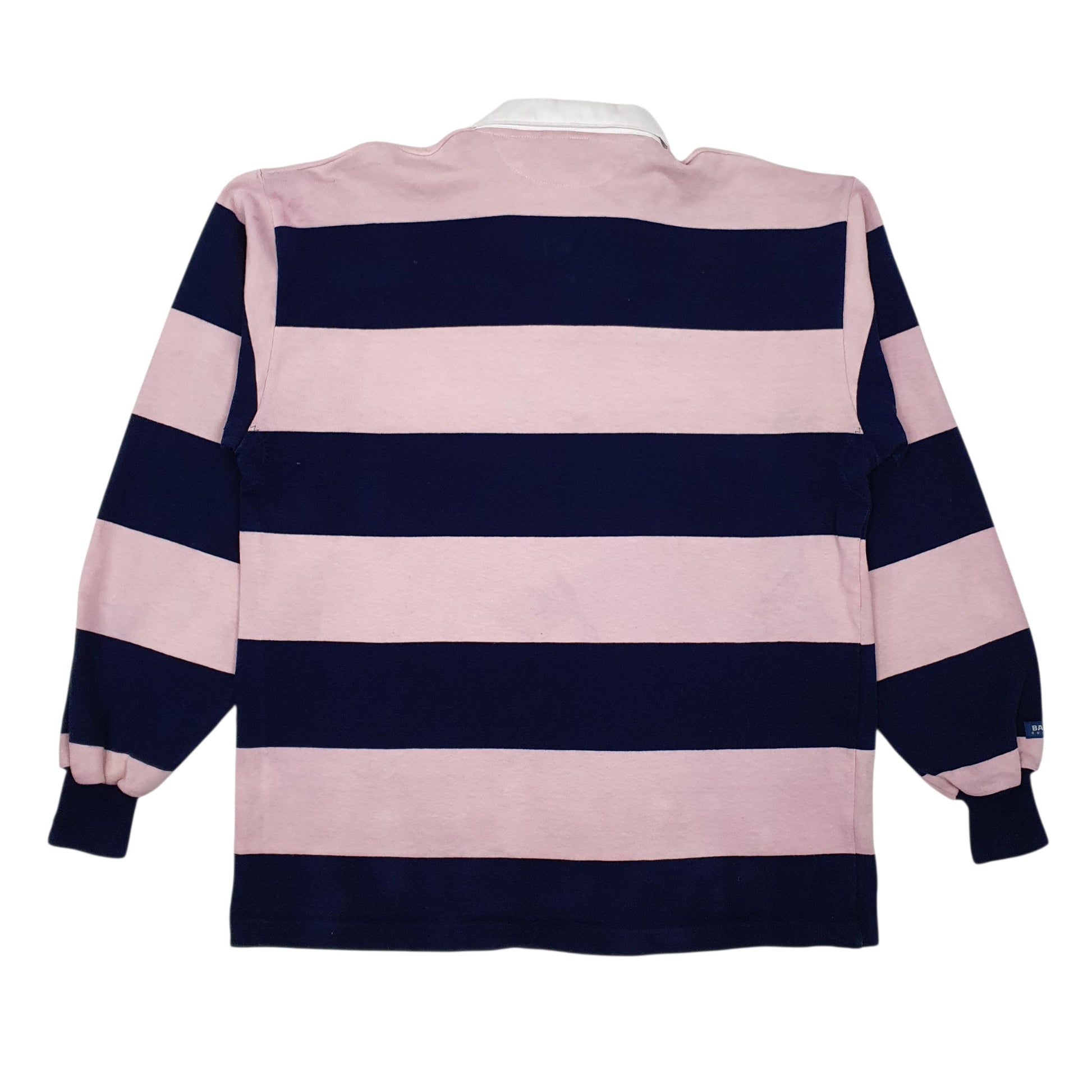 Mens Pink Barbarian Rugby Crewneck Polo Shirt