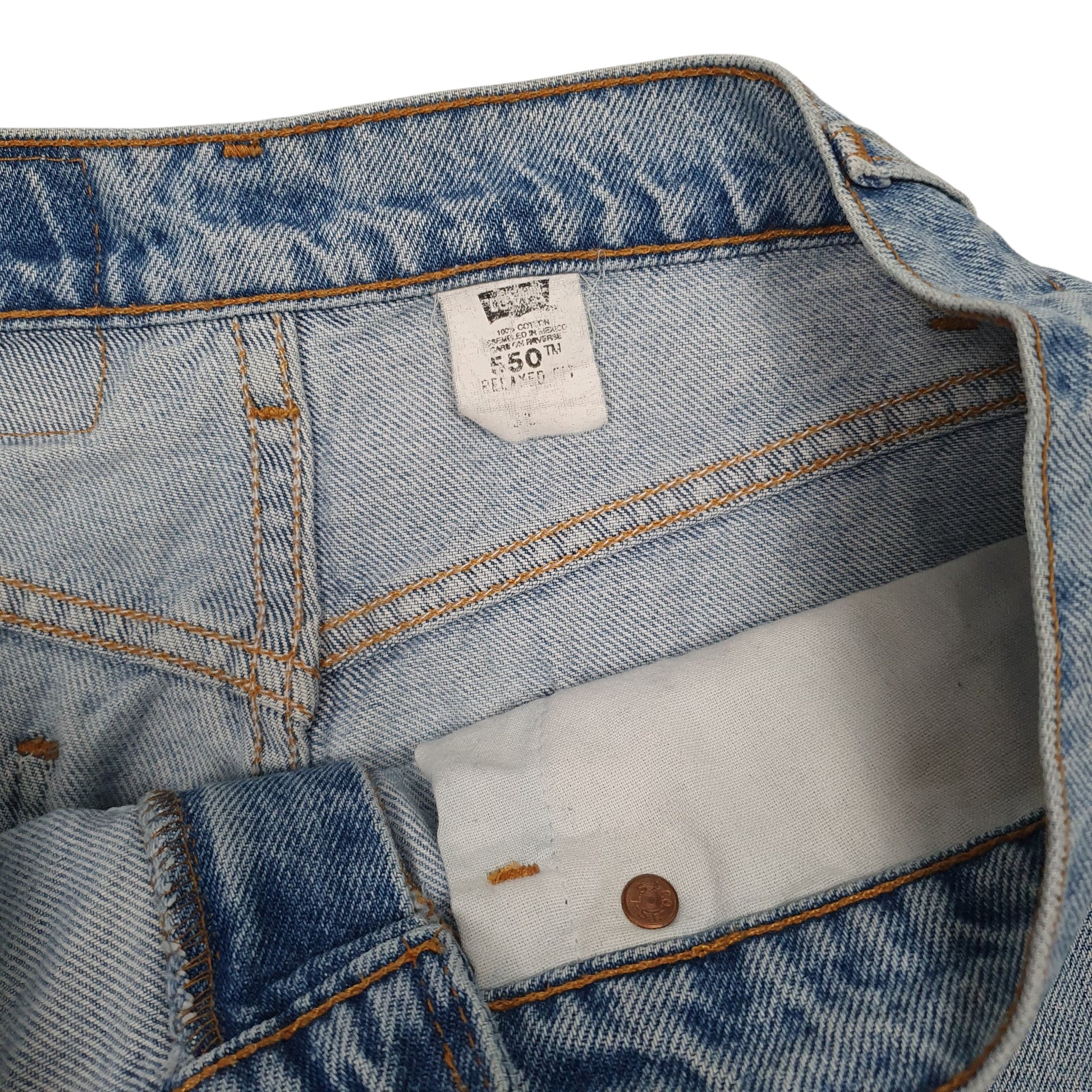 Mens Blue Levis Vintage 90s Orange Tab  Shorts