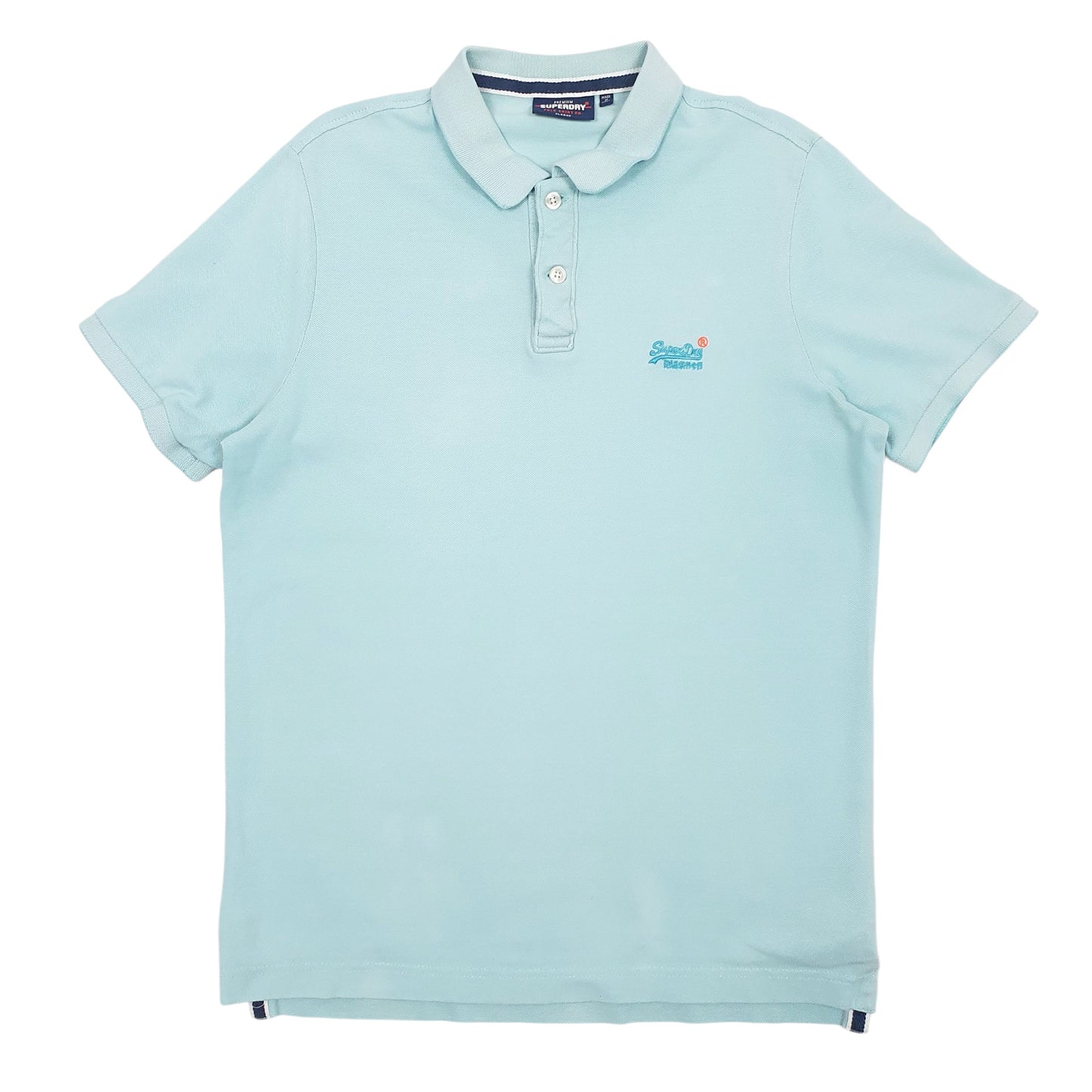 Mens Blue Superdry  Short Sleeve Polo Shirt