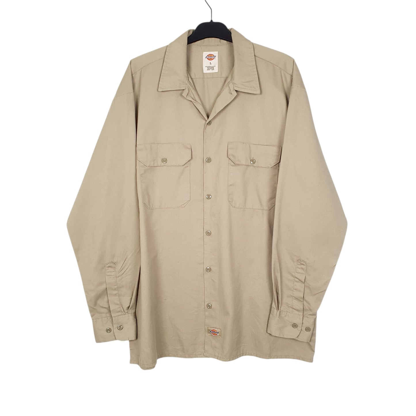 Mens Beige Dickies  Long Sleeve Shirt