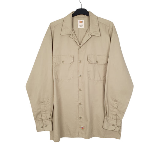 Mens Beige Dickies  Long Sleeve Shirt