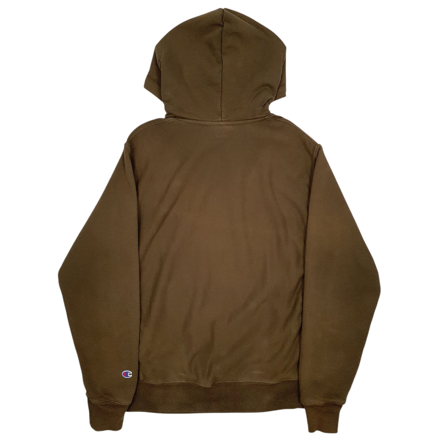 Mens Khaki Champion Reverse Weave Hoodie Jumper