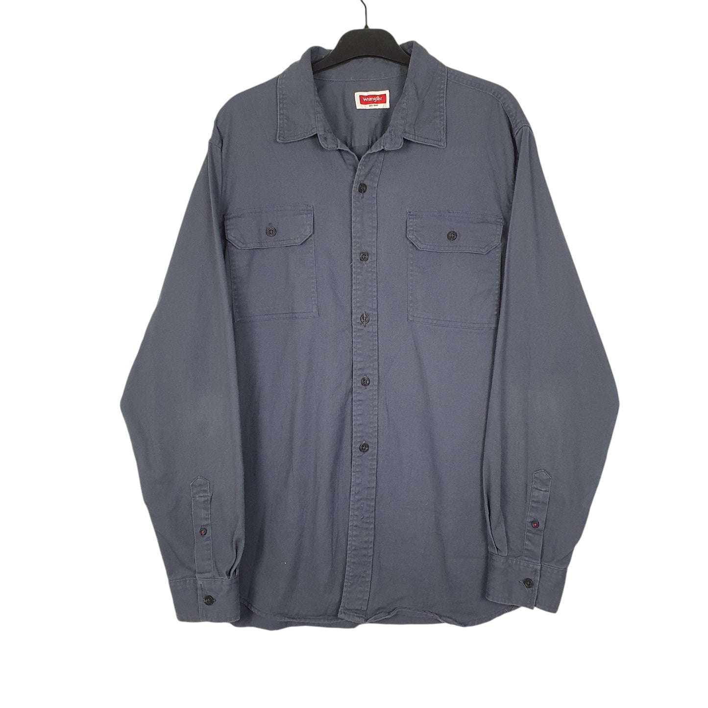 Mens Navy Wrangler  Long Sleeve Shirt