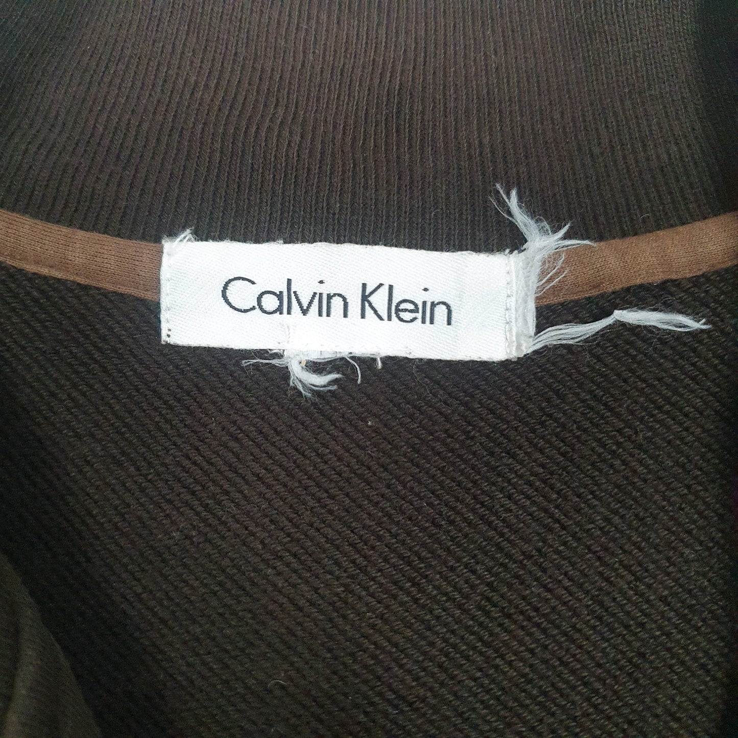 Mens Brown Calvin Klein  Quarter Zip Jumper