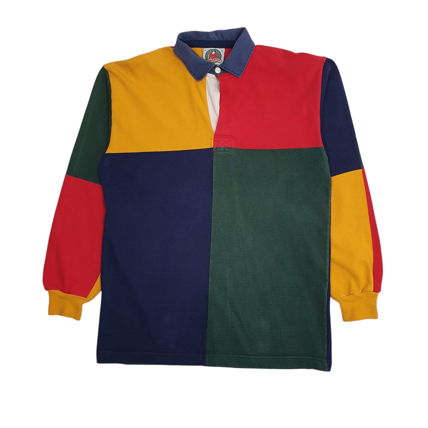 Mens Green Barbarian Rugby Long Sleeve Polo Shirt