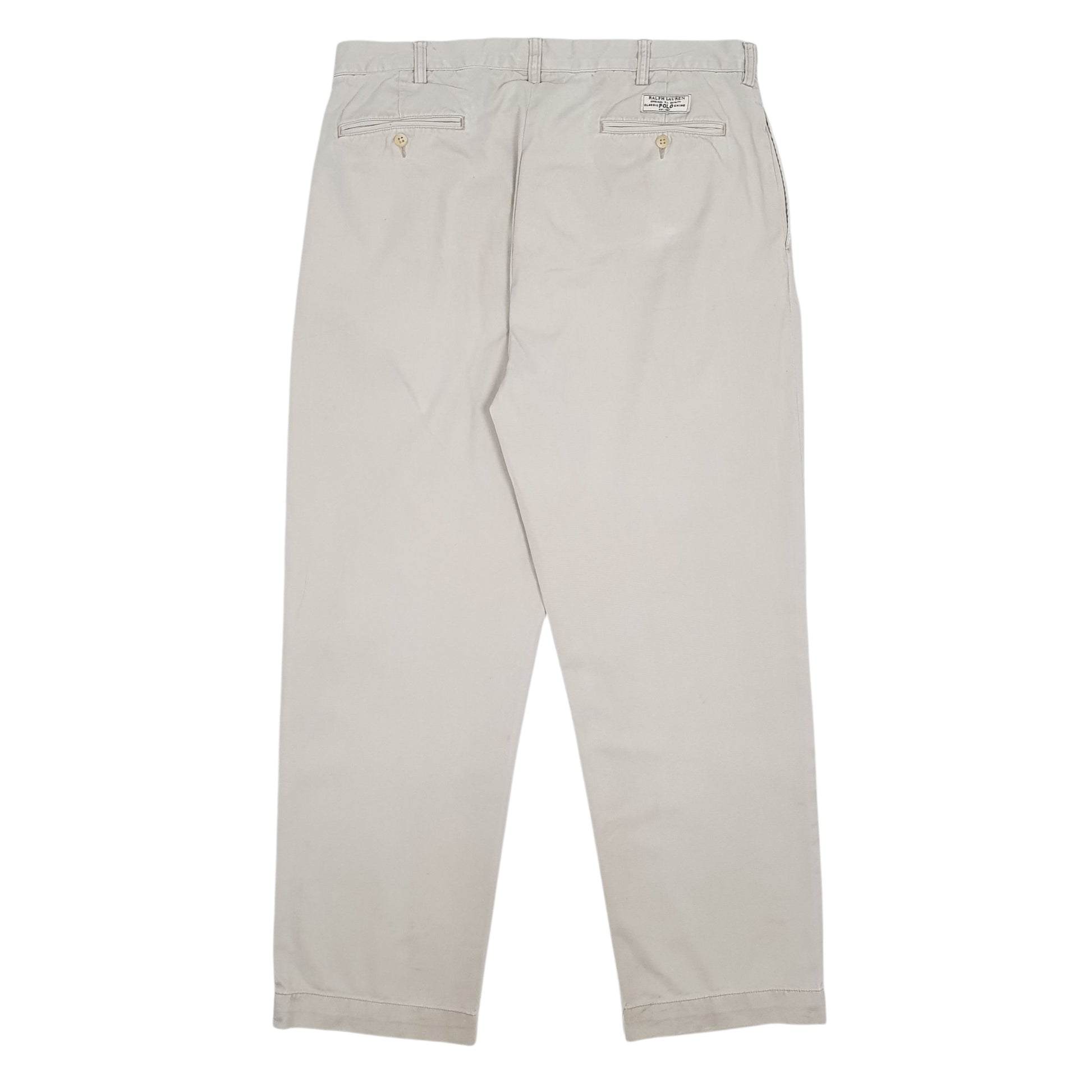 Mens Cream Polo Ralph Lauren Andrew Pant Pleated  Trousers