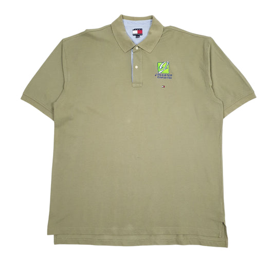 Mens Green Tommy Hilfiger  Short Sleeve Polo Shirt
