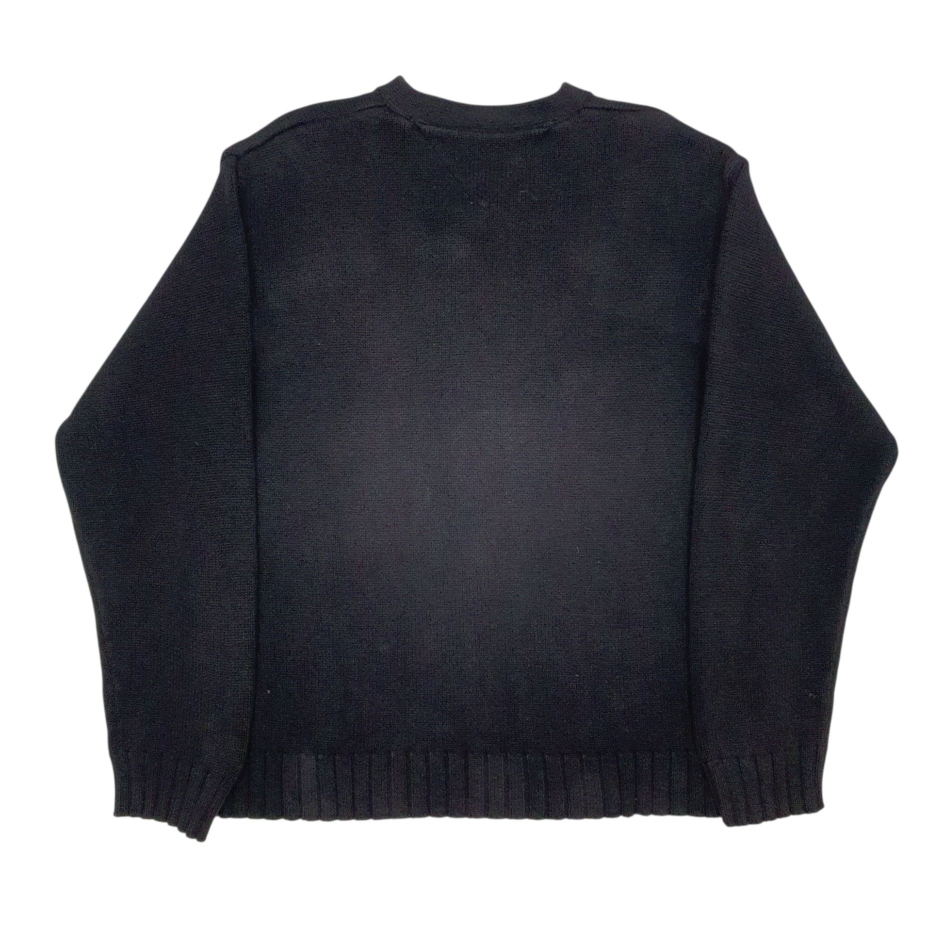 Mens Black Tommy Hilfiger Knitwear V Neck Jumper