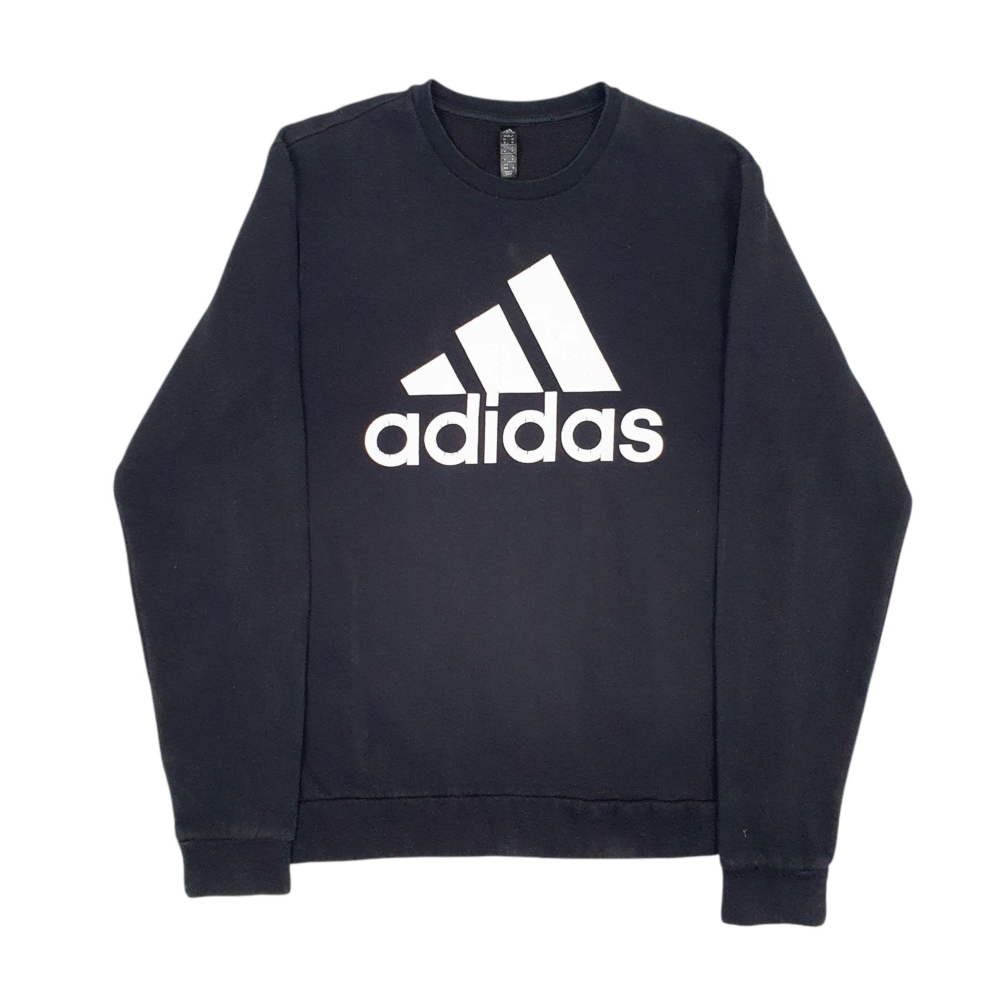 Mens Black Adidas Golf Spellout Crewneck Jumper