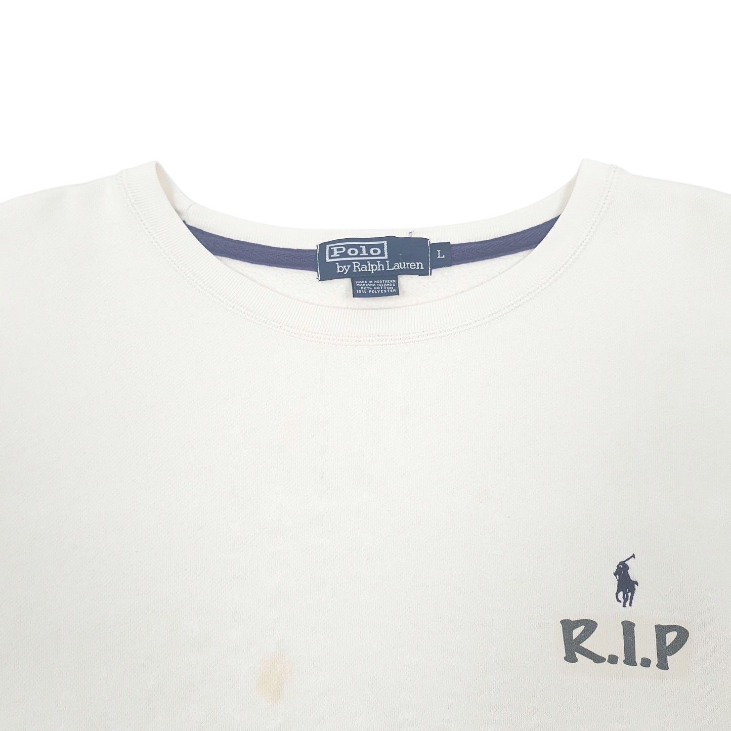Mens Cream Polo Ralph Lauren R.I.P Crewneck Jumper