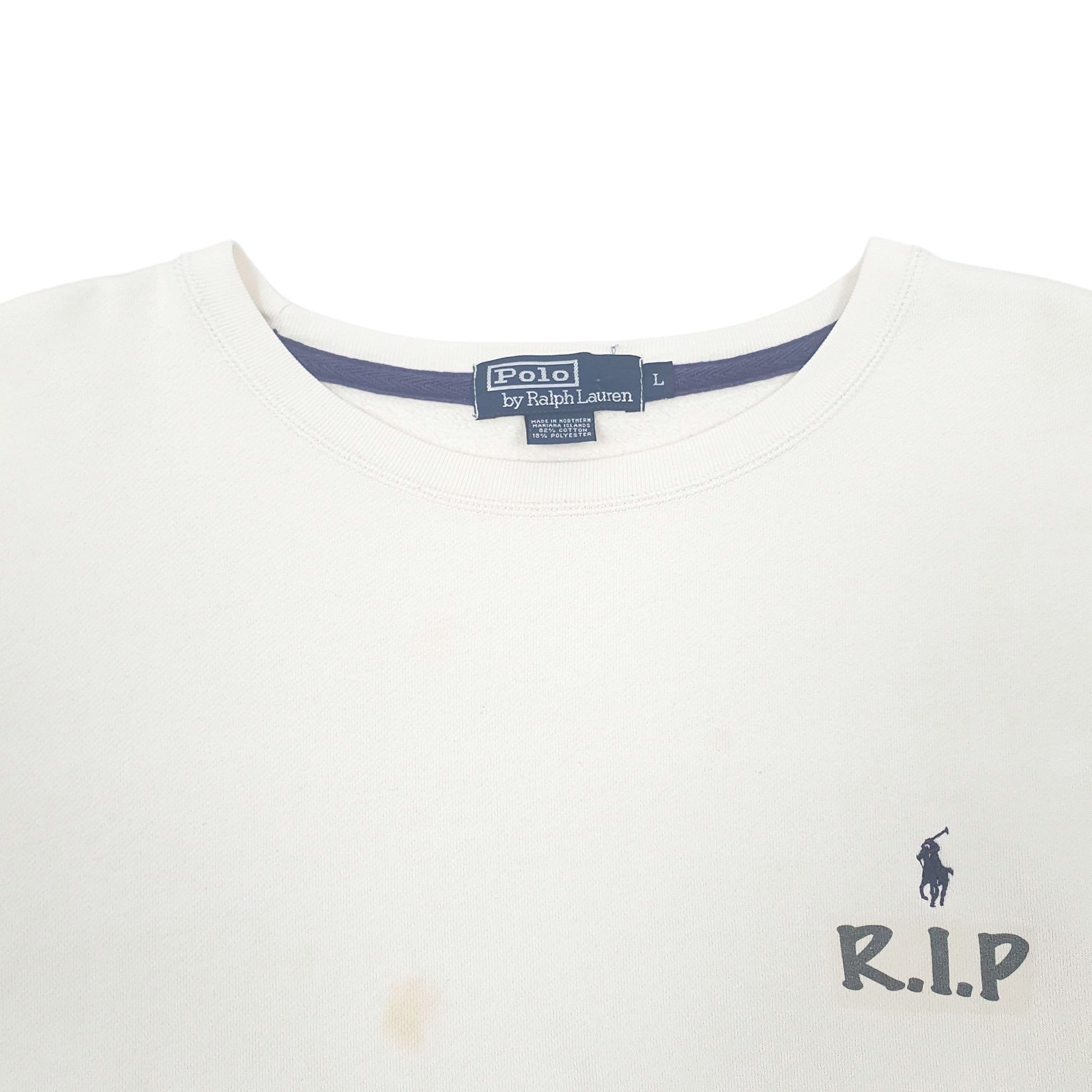 Mens Cream Polo Ralph Lauren R.I.P Crewneck Jumper