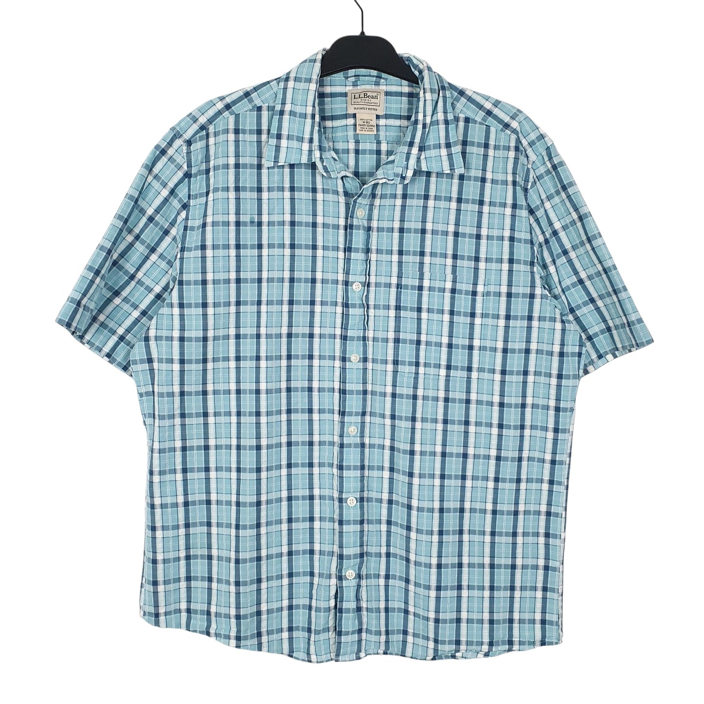 Mens Blue L.L.Bean  Short Sleeve Shirt