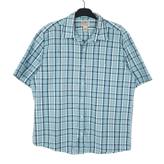 Mens Blue L.L.Bean  Short Sleeve Shirt