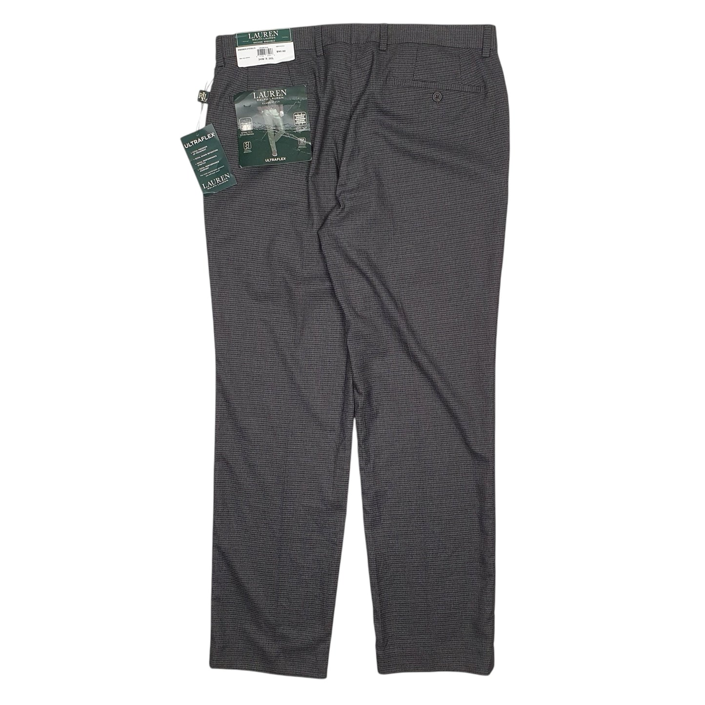 Mens Grey Ralph Lauren Houndstooth  Trousers