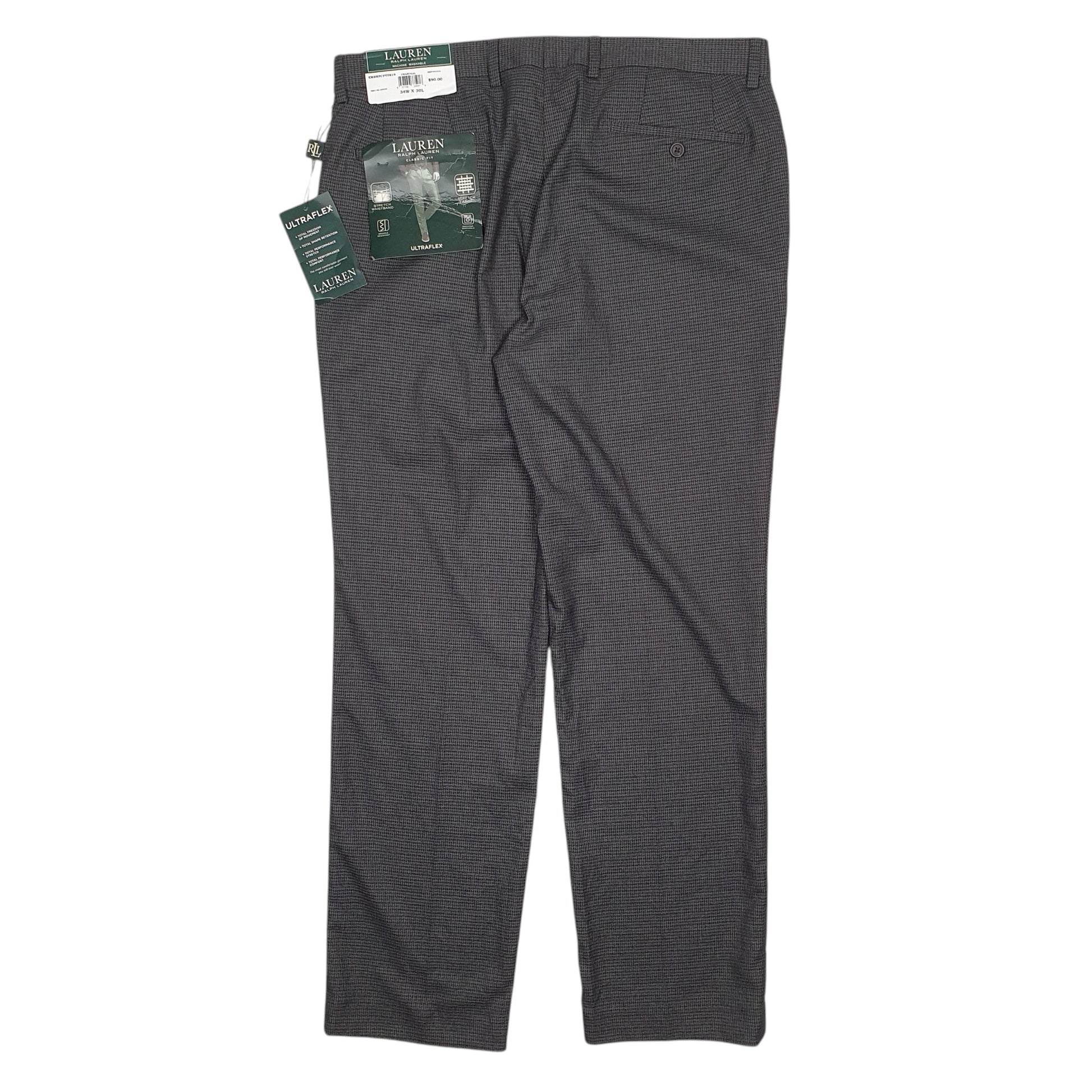 Mens Grey Ralph Lauren Houndstooth  Trousers