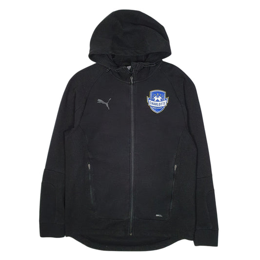 Mens Black Puma Drycell Hoodie Charlotte Soccer Full Zip Jumper