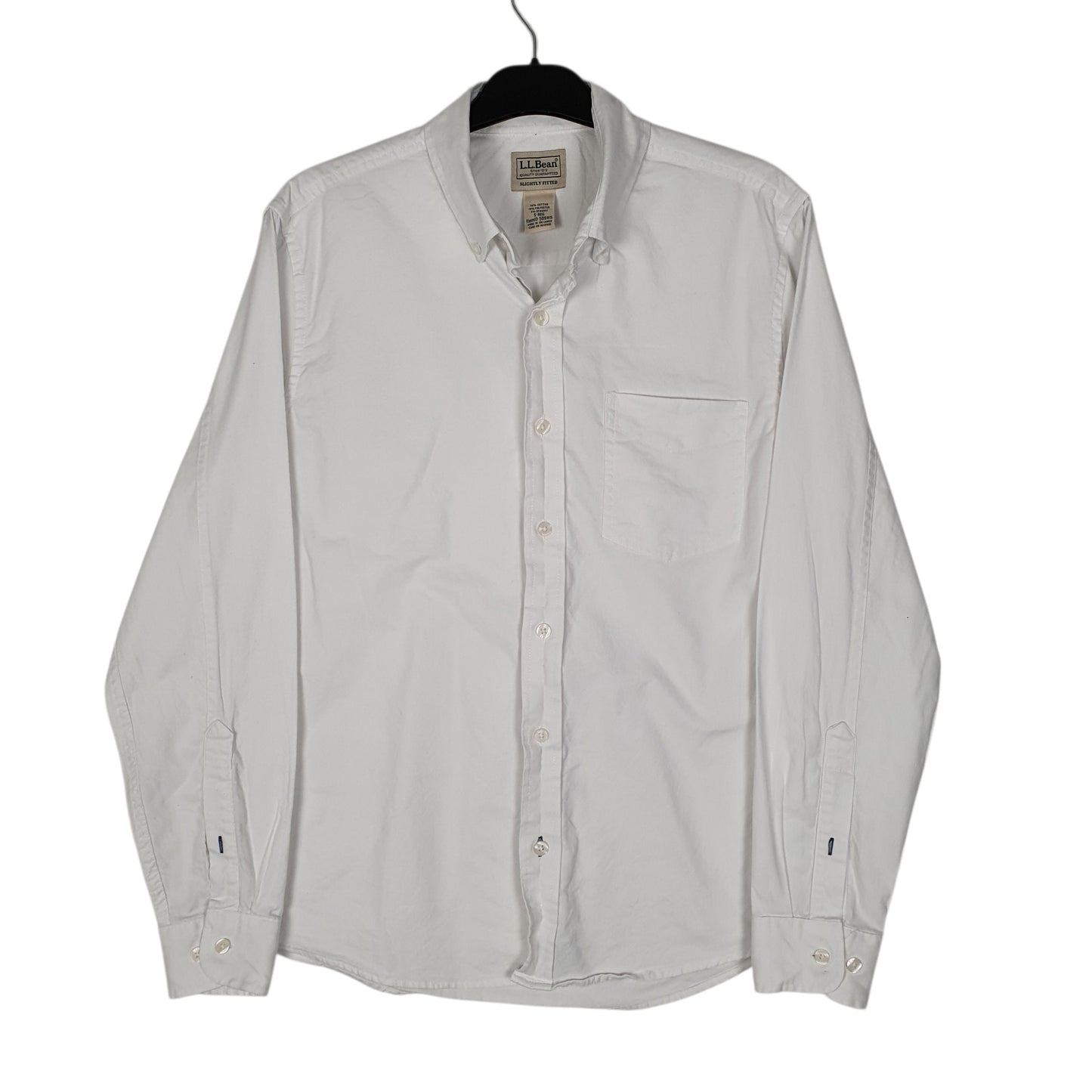 Mens White L.L.Bean  Long Sleeve Shirt