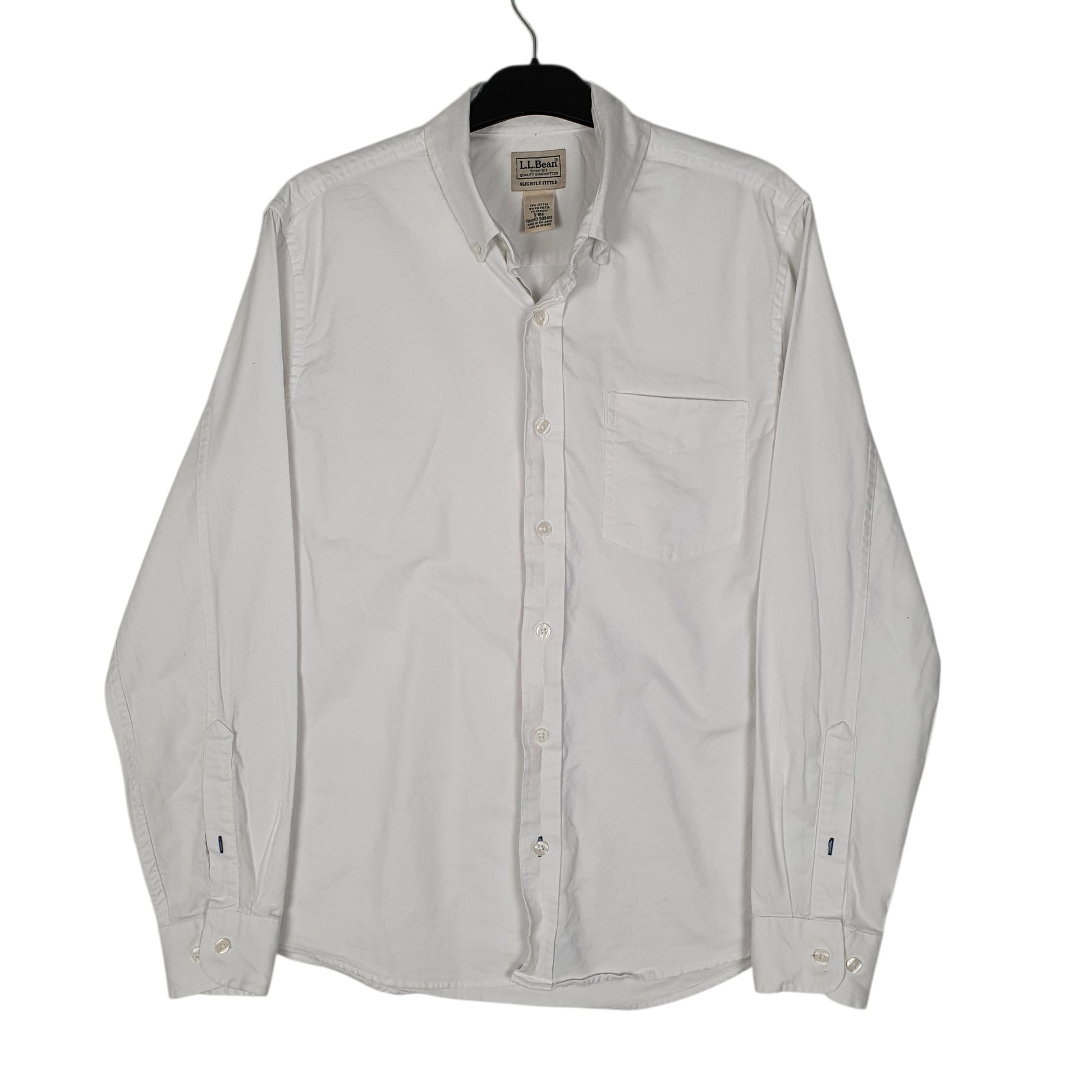Mens White L.L.Bean  Long Sleeve Shirt