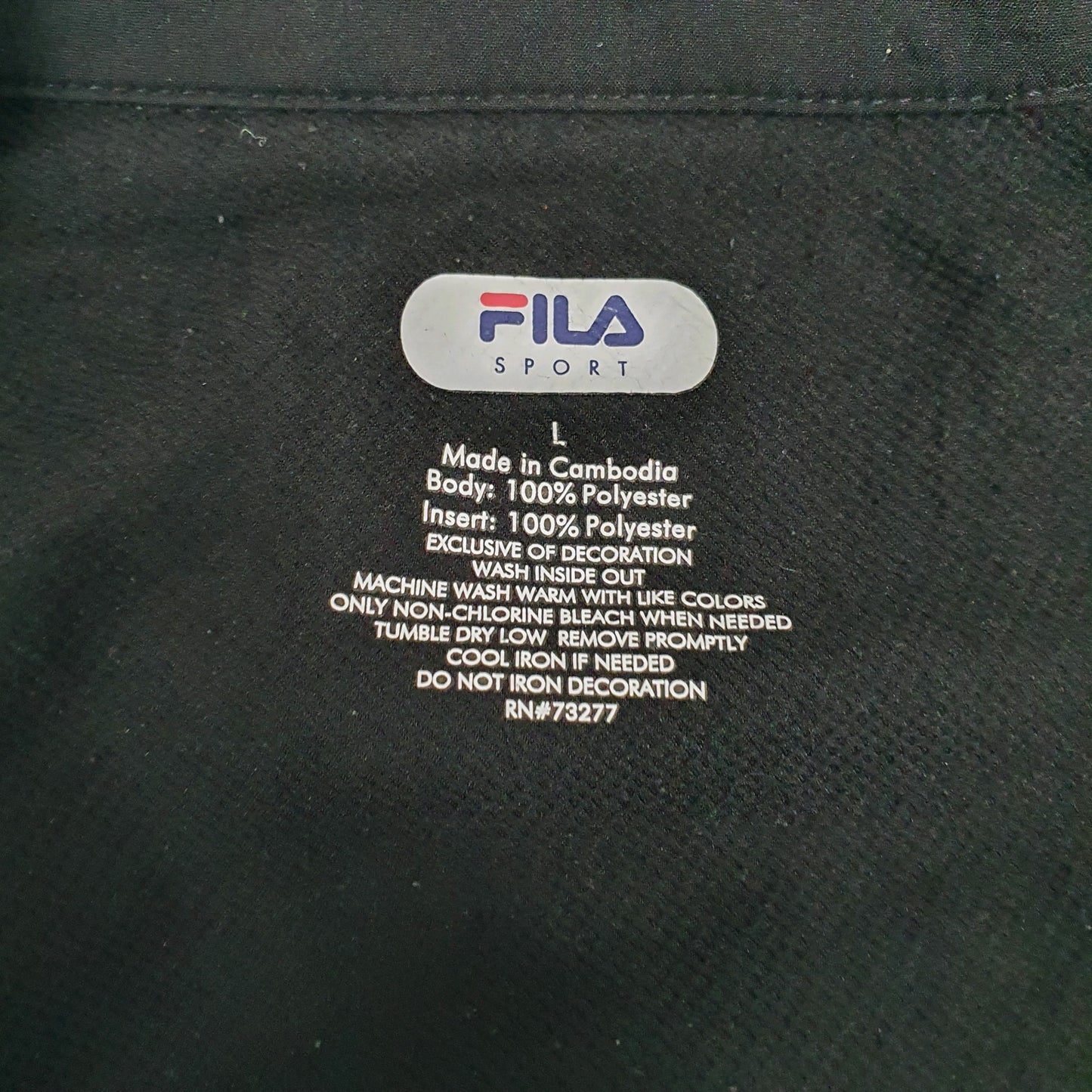 Mens Black Fila   Coat