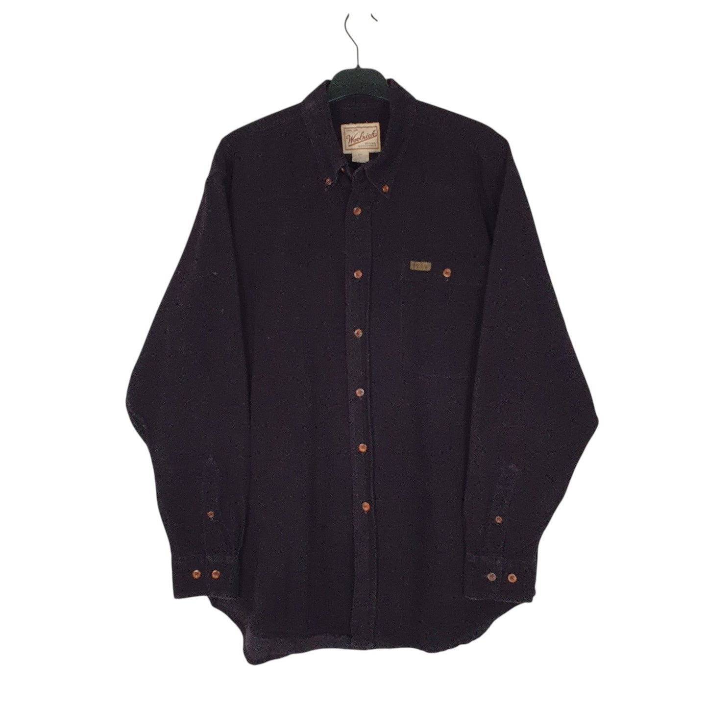 Mens Purple Woolrich Corduroy Long Sleeve Shirt
