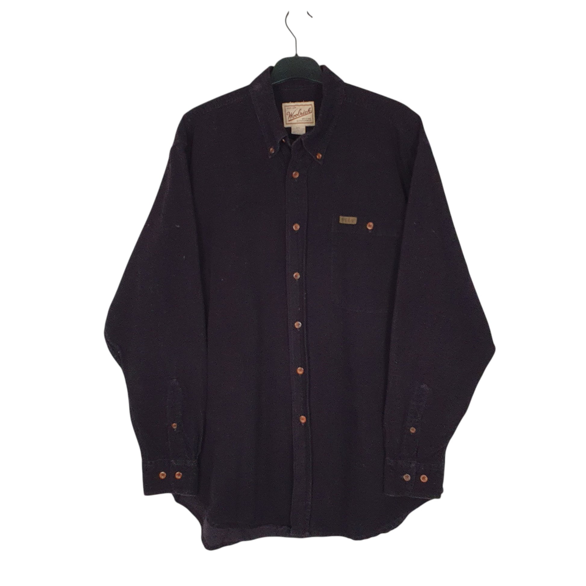 Mens Purple Woolrich Corduroy Long Sleeve Shirt