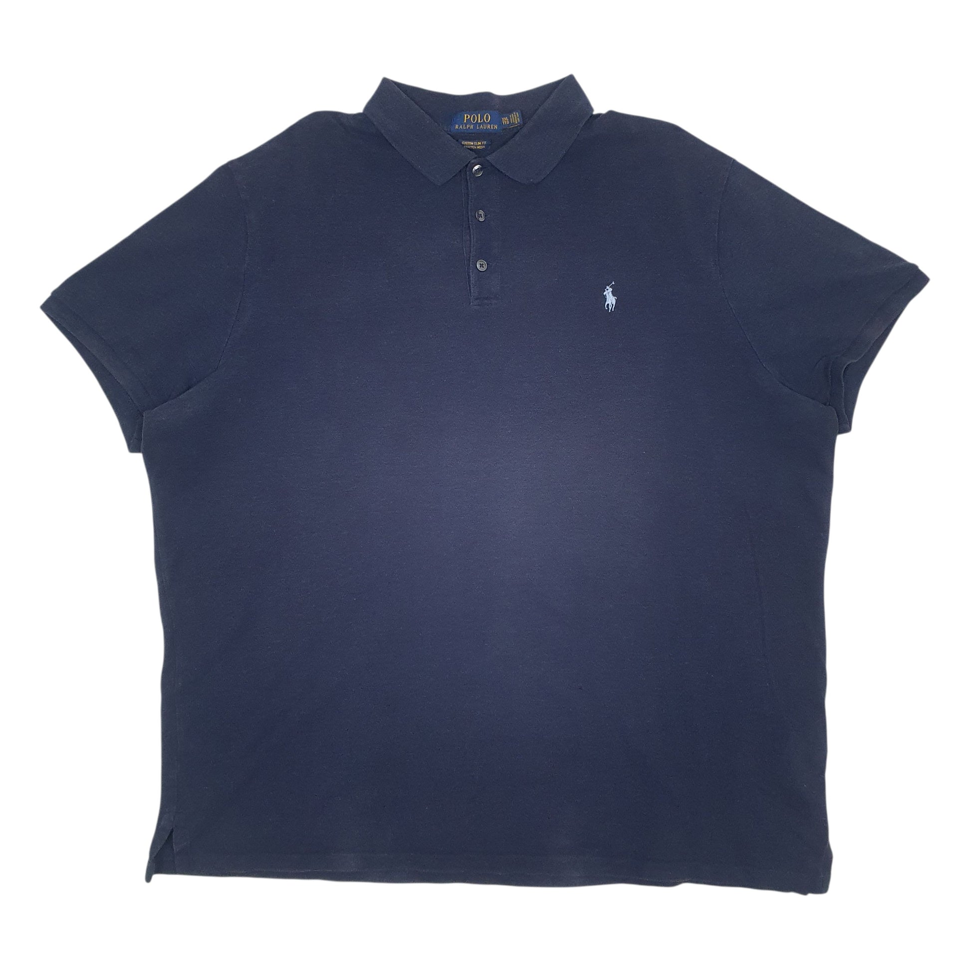 Mens Navy Polo Ralph Lauren Custom Slim Fit Short Sleeve Polo Shirt