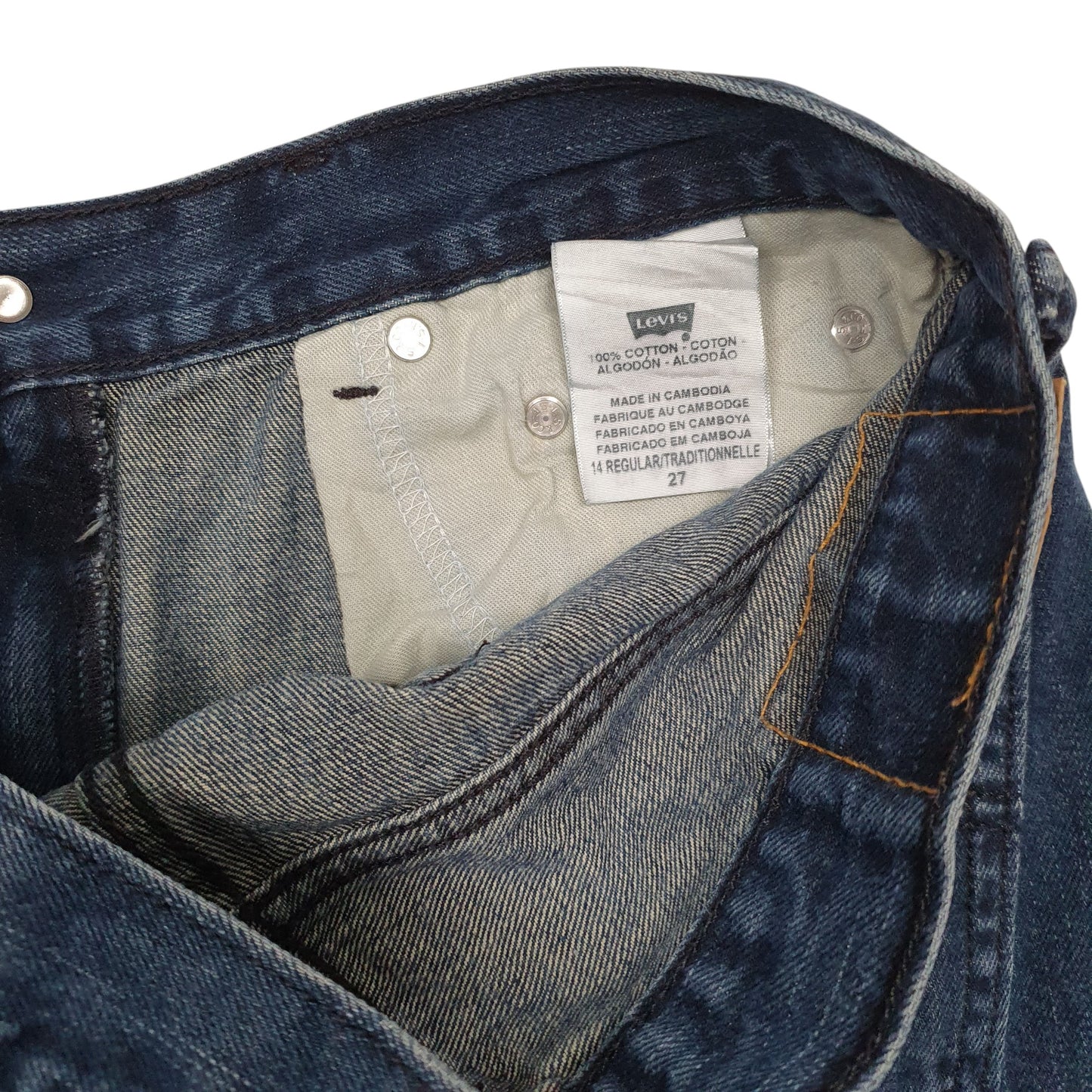 Mens Blue Levis 505  Shorts