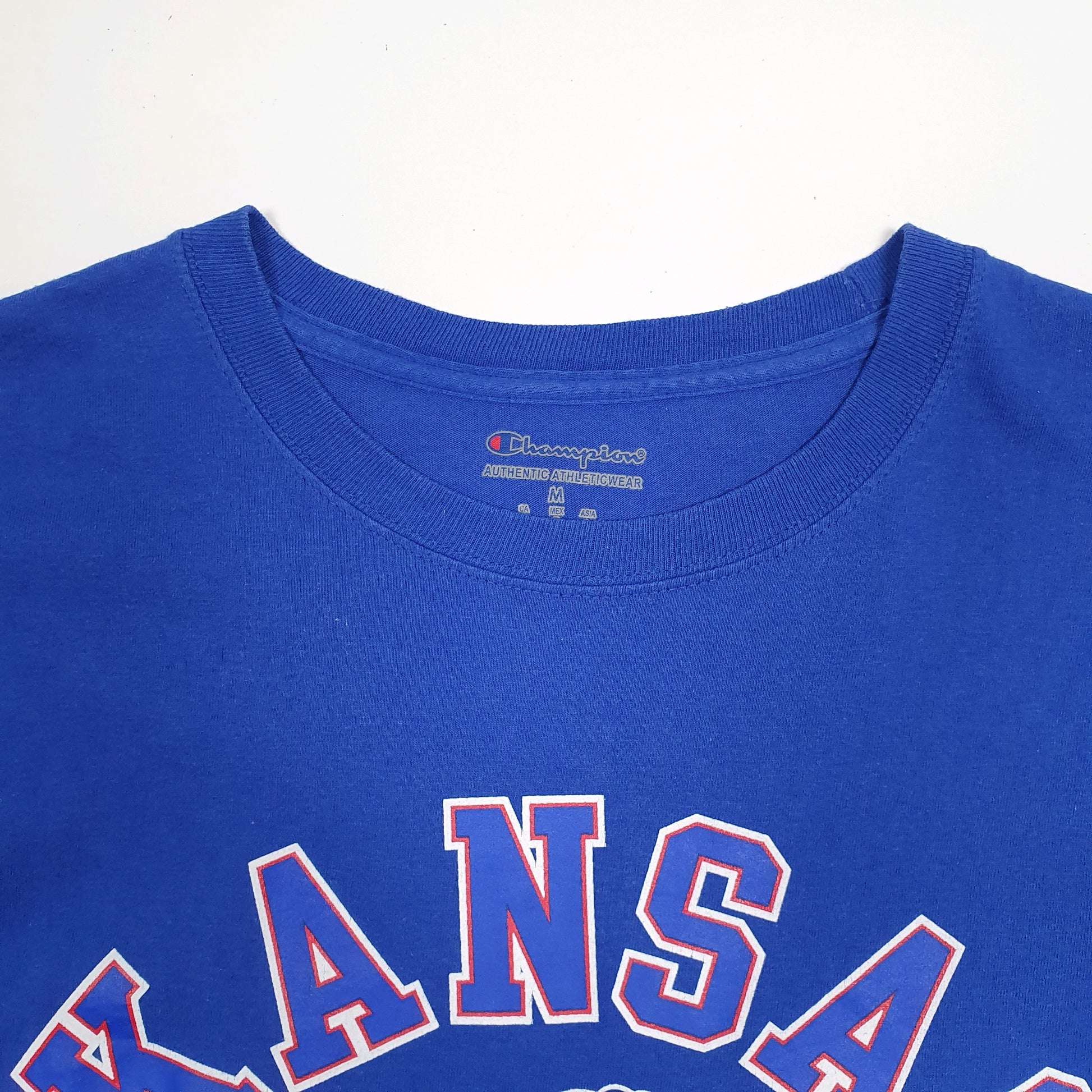 Mens Blue Champion Kansas Jayhawks  T Shirt