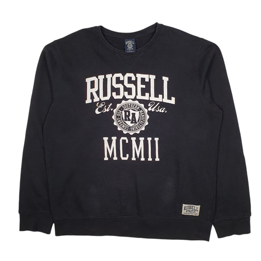 Mens Black Russell Athletic  Crewneck Jumper