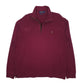 Mens Burgundy Polo Ralph Lauren Estate Rib Quarter Zip Jumper