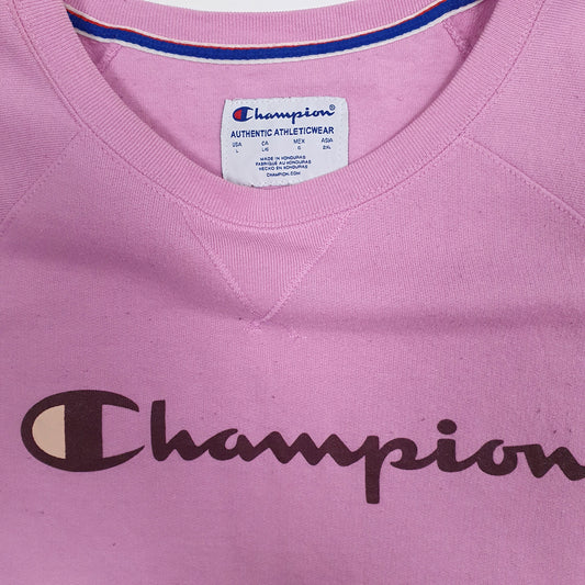 Womens Pink Champion  Crewneck Jumper