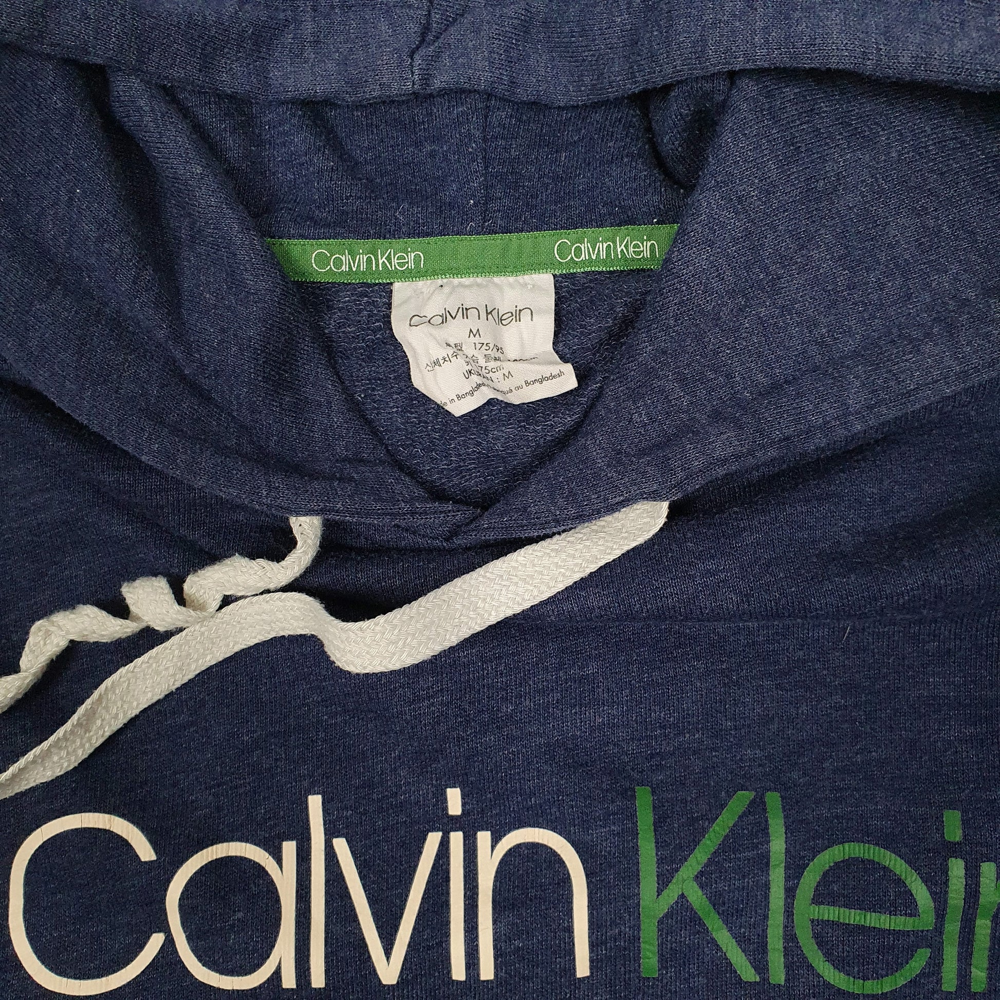 Mens Navy Calvin Klein Lightweight Hoodie Jumper